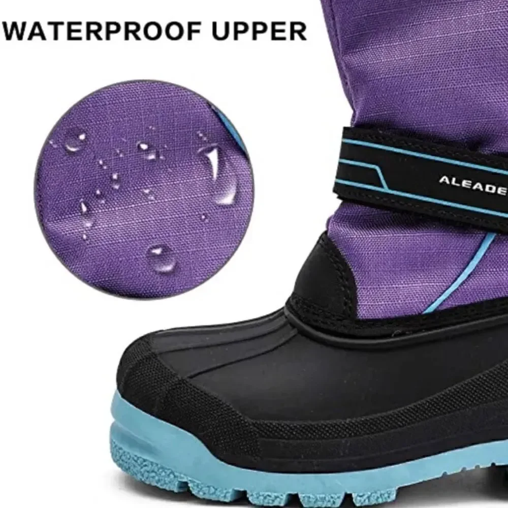Aleader~Youth Girl’s~Purple/Black~Winter Boots~Size 4‎